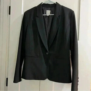 Halogen Women’s Black Blazer Jacket Size 8 One Button Lined